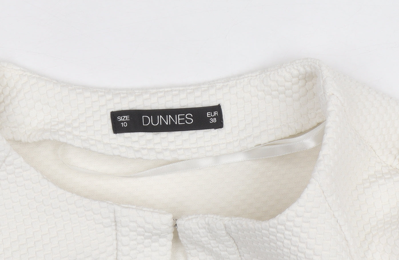 Dunnes Women’s Ivory Woven Tunic Blouse Size 10 3/4 Sleeve