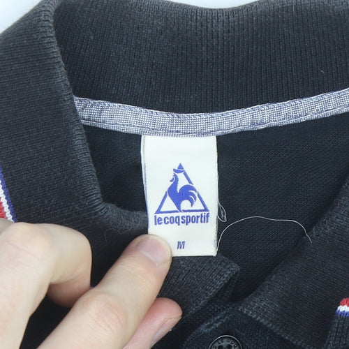 Le Coq Sportif Men's Black Short Sleeve Polo Shirt M