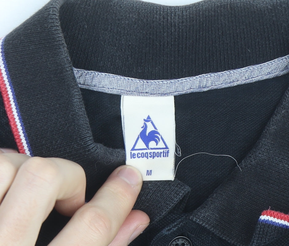 Le Coq Sportif Men's Black Short Sleeve Polo Shirt M