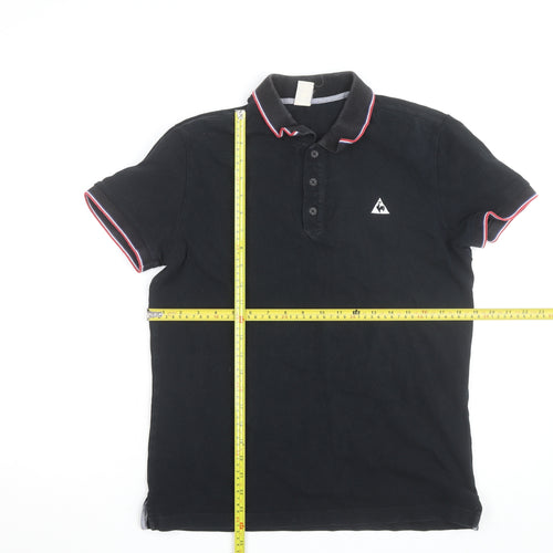 Le Coq Sportif Men's Black Short Sleeve Polo Shirt M