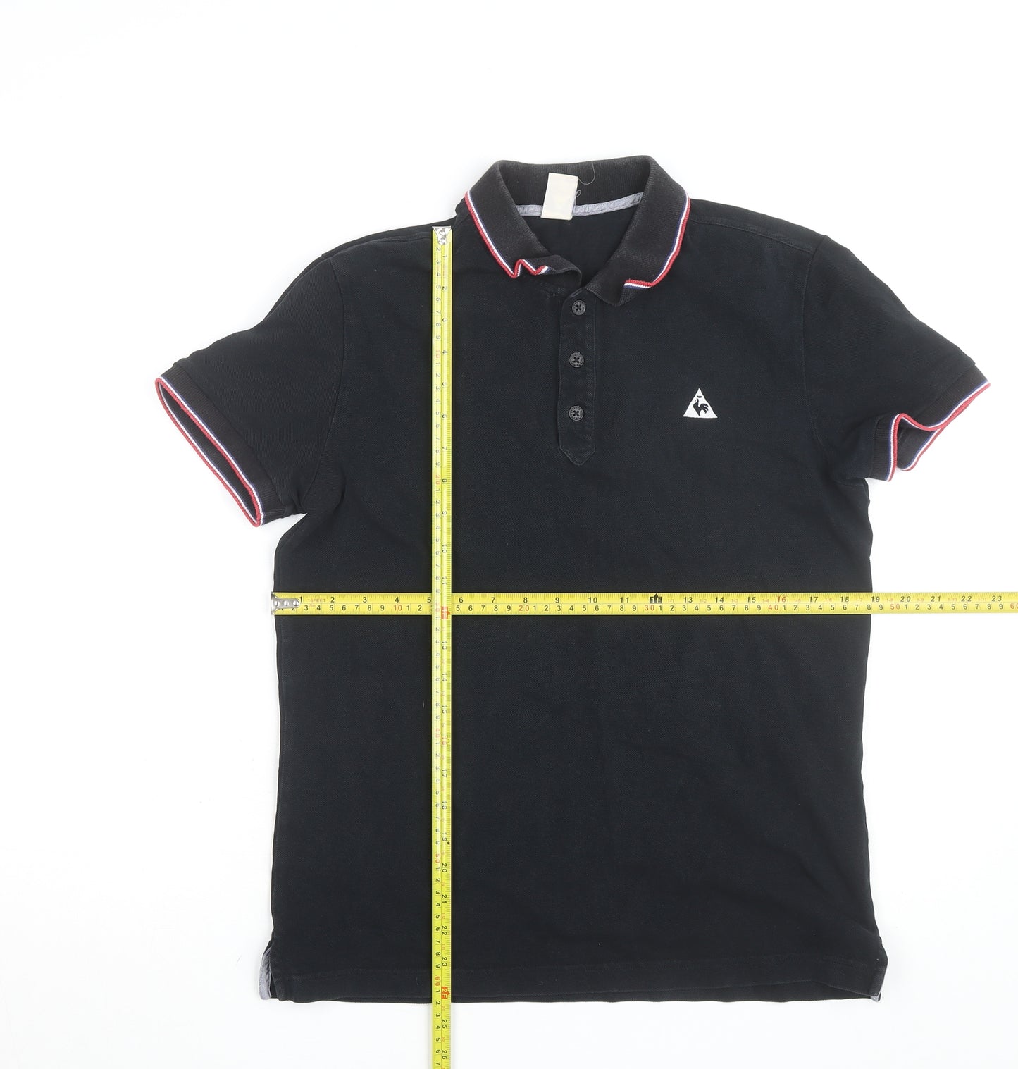 Le Coq Sportif Men's Black Short Sleeve Polo Shirt M