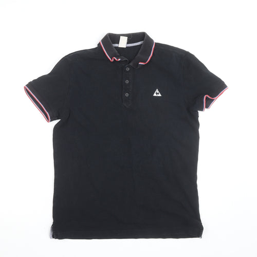 Le Coq Sportif Men's Black Short Sleeve Polo Shirt M
