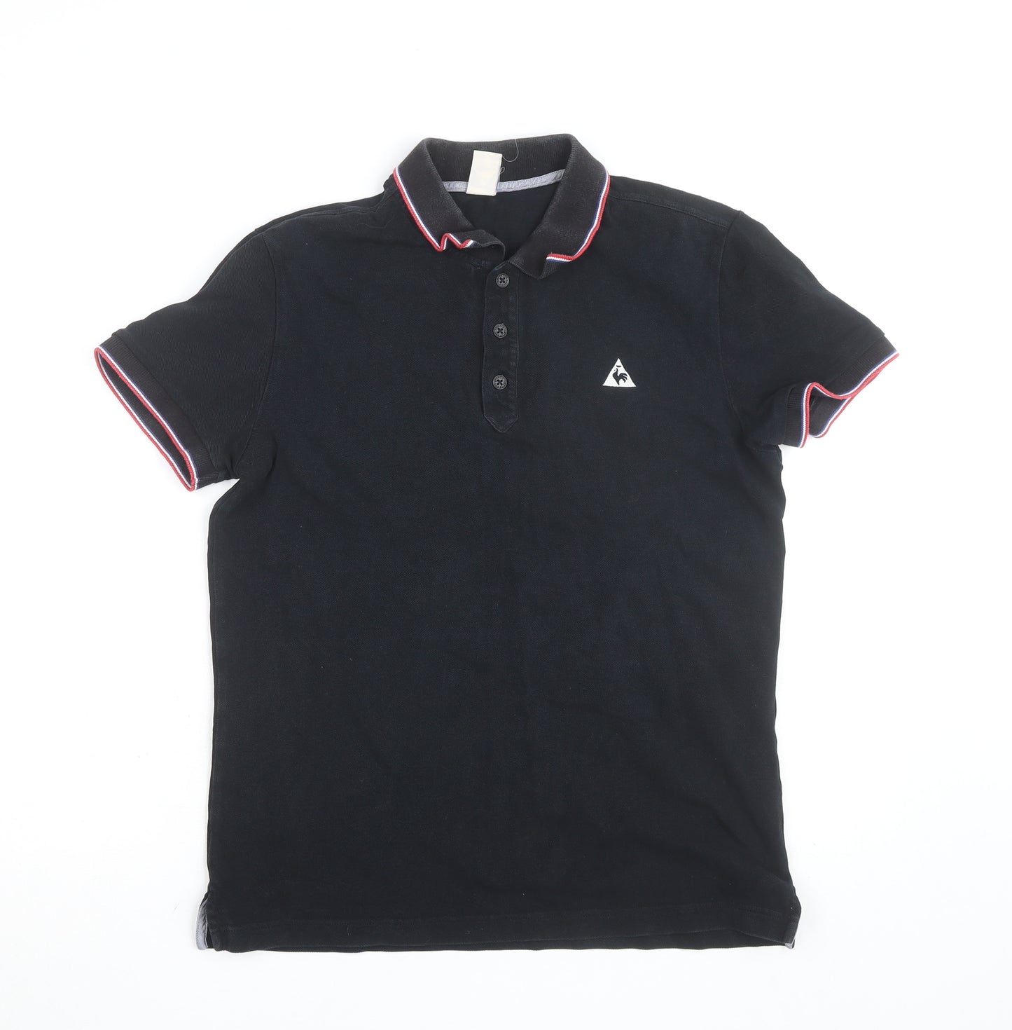 Le Coq Sportif Men's Black Short Sleeve Polo Shirt M
