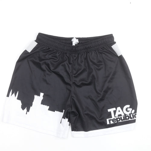 DES Men's Black Athletic Shorts Size 30 Elastic Waist Lightweight