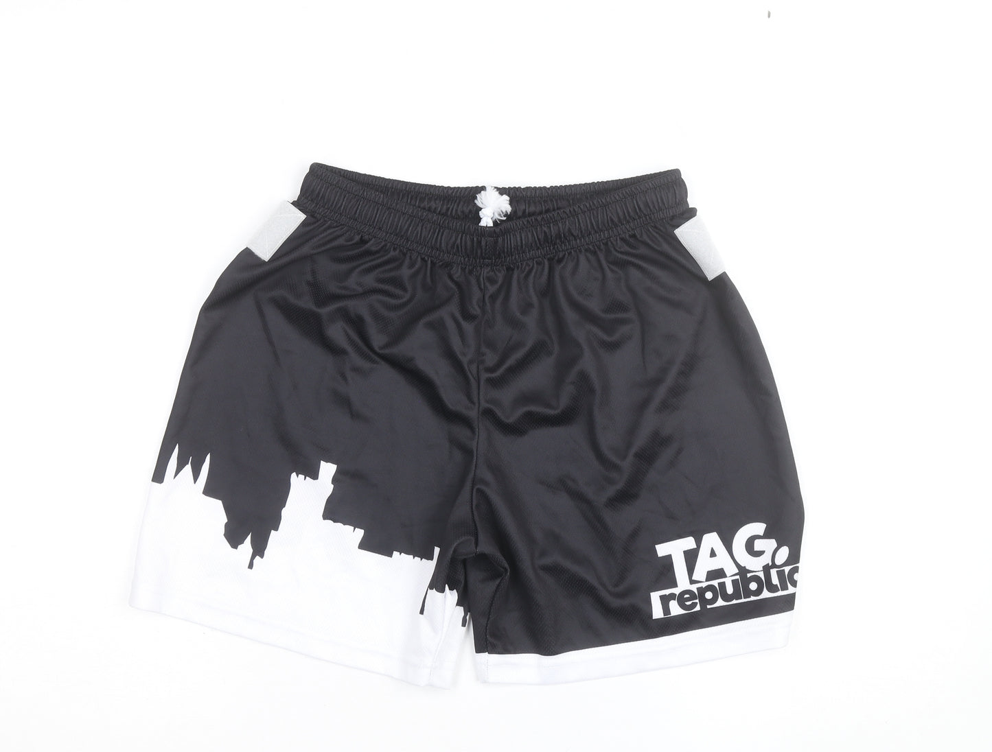 DES Men's Black Athletic Shorts Size 30 Elastic Waist Lightweight