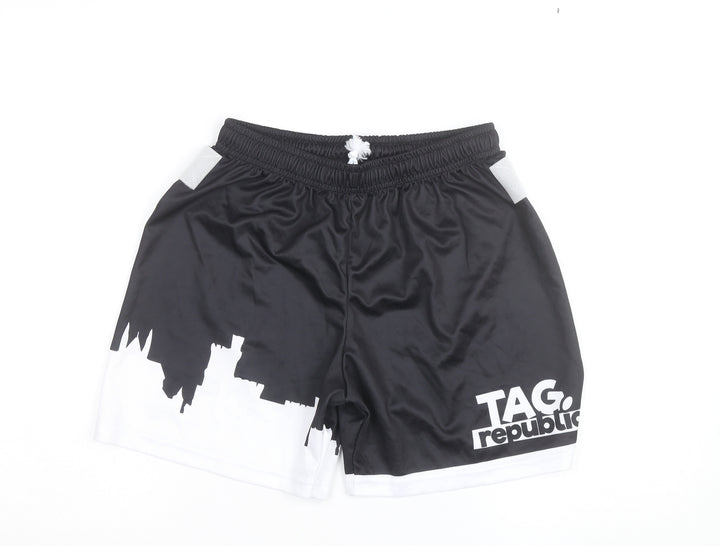 DES Men's Black Athletic Shorts Size 30 Elastic Waist Lightweight