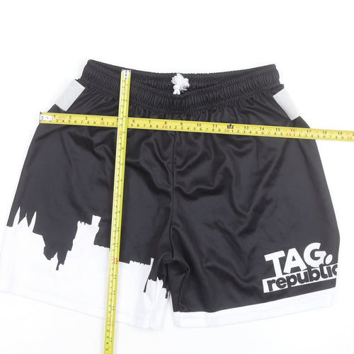 DES Men's Black Athletic Shorts Size 30 Elastic Waist Lightweight