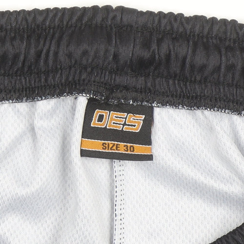 DES Men's Black Athletic Shorts Size 30 Elastic Waist Lightweight