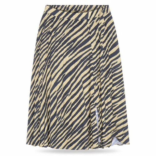 Topshop Women’s Beige Animal Print Pleated Midi Skirt Size 10