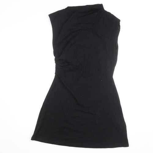 H&M Women’s Black High Neck Sleeveless Bodycon Dress Size 12