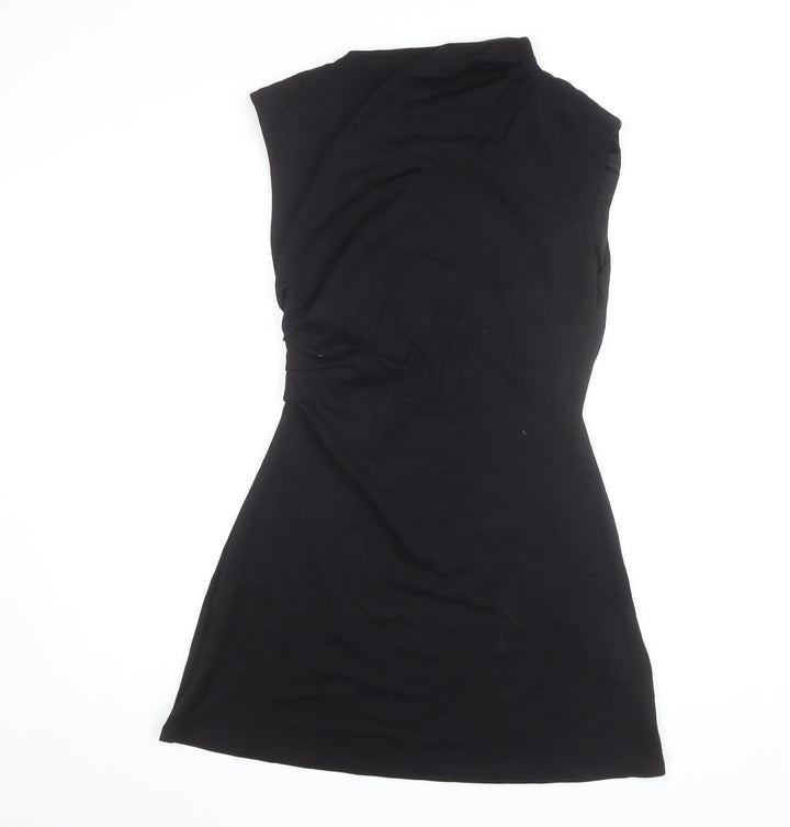 H&M Women’s Black High Neck Sleeveless Bodycon Dress Size 12
