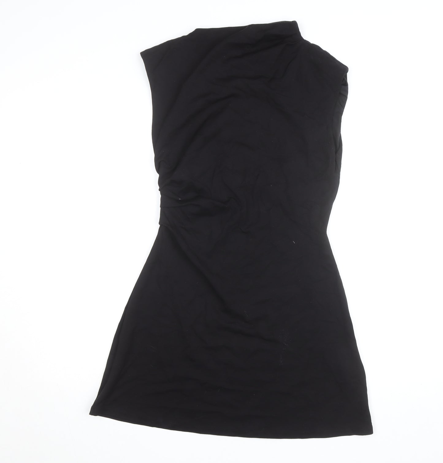 H&M Women’s Black High Neck Sleeveless Bodycon Dress Size 12