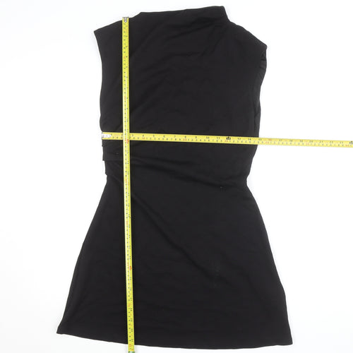 H&M Women’s Black High Neck Sleeveless Bodycon Dress Size 12