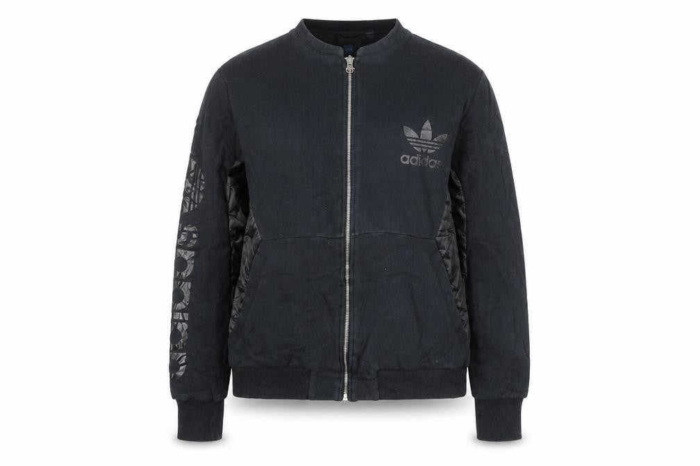 Front view of Adidas Women's Black Full Zip Sweatshirt M Cotton Blend Casual