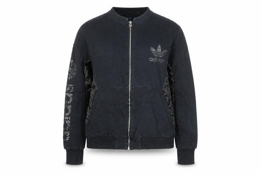 Front view of Adidas Women's Black Full Zip Sweatshirt M Cotton Blend Casual