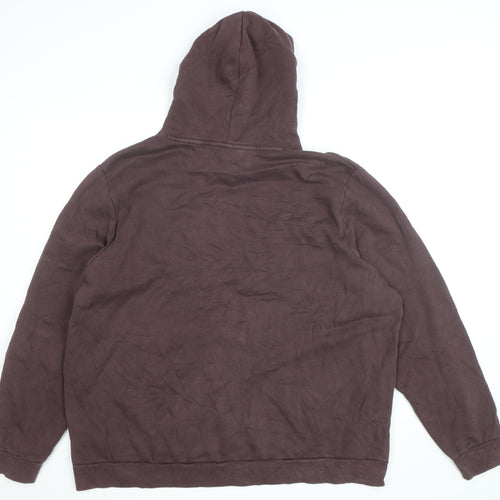 Puma Men's Brown 2XL Pullover Hoodie with Logo Print