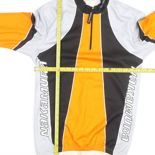 Nakamura Men's Orange Black Cycling Jersey Long Sleeve M