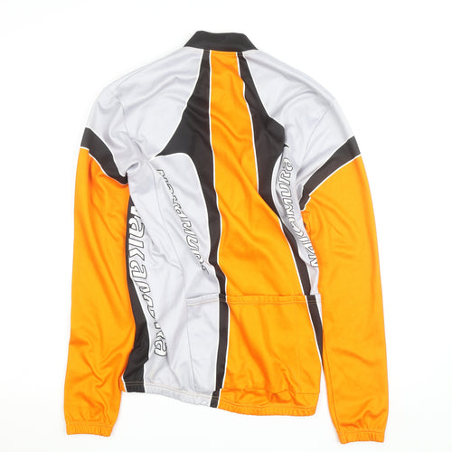 Nakamura Men's Orange Black Cycling Jersey Long Sleeve M