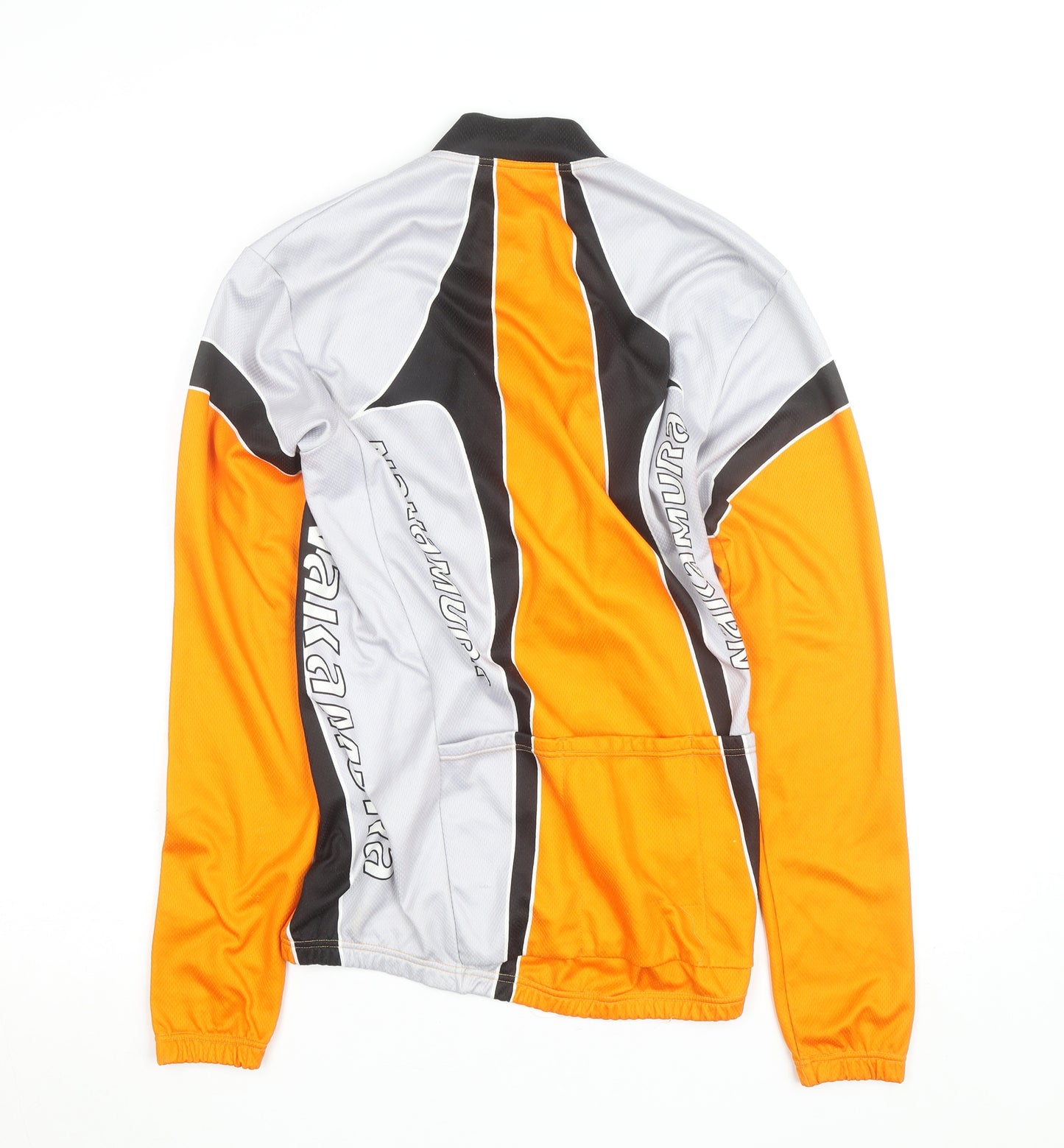 Nakamura Men's Orange Black Cycling Jersey Long Sleeve M