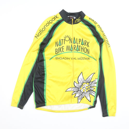 Cuore Men’s Yellow Cycling Track Jacket M Full Zip Breathable