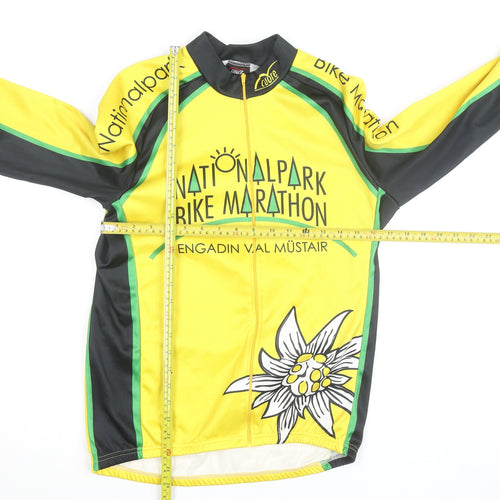 Cuore Men’s Yellow Cycling Track Jacket M Full Zip Breathable