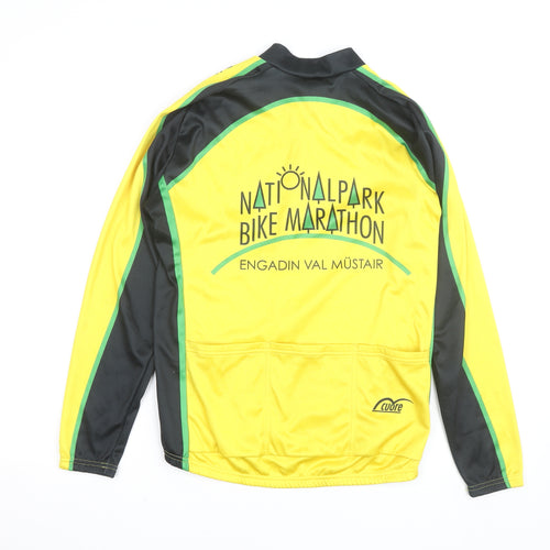 Cuore Men’s Yellow Cycling Track Jacket M Full Zip Breathable