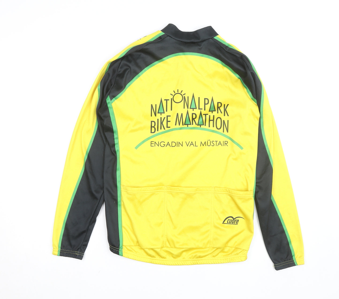 Cuore Men’s Yellow Cycling Track Jacket M Full Zip Breathable