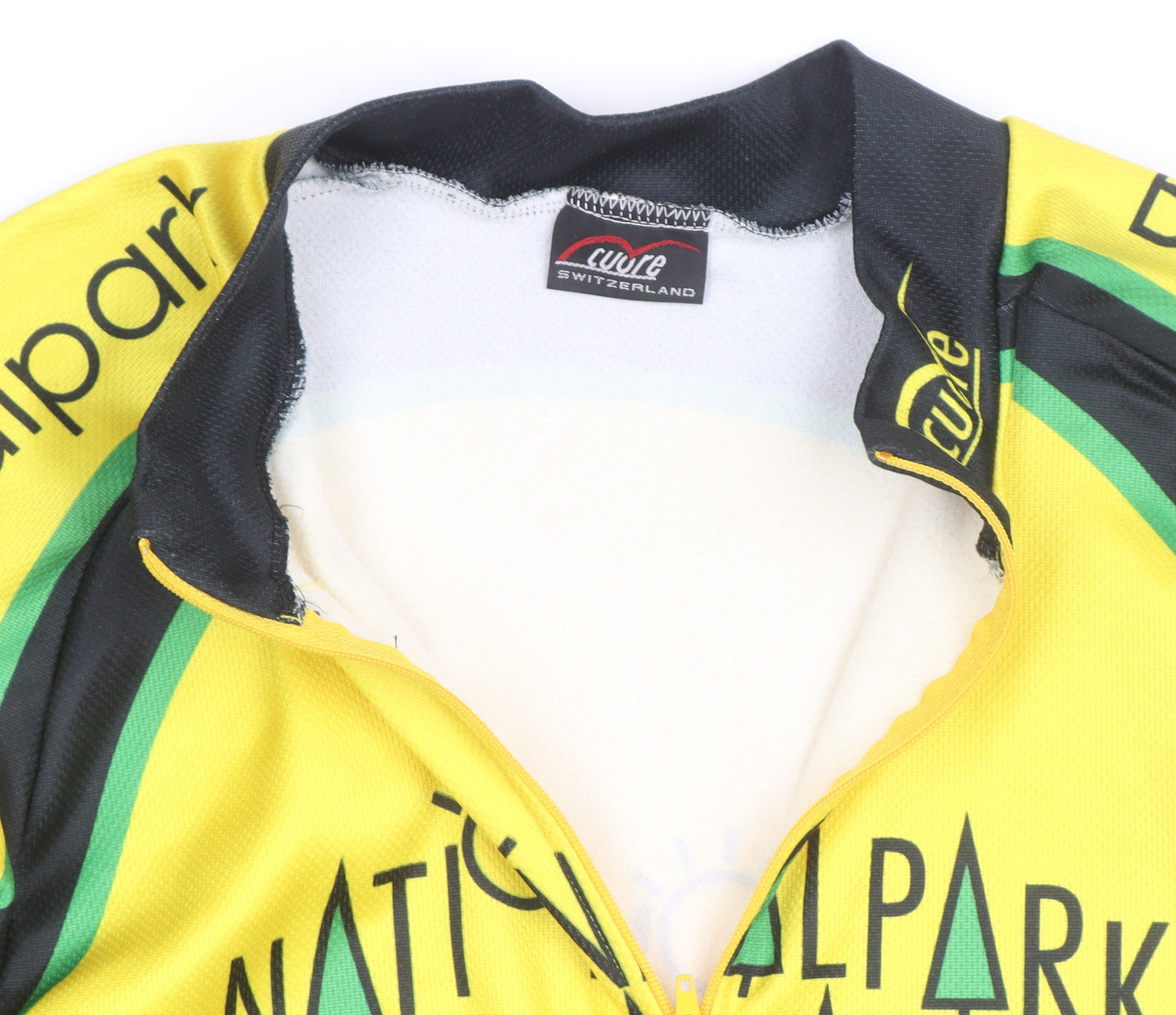 Cuore Men’s Yellow Cycling Track Jacket M Full Zip Breathable