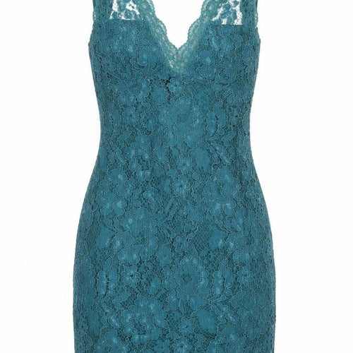 Topshop Women’s Green Lace Bodycon Dress UK 6 Sleeveless Partywear