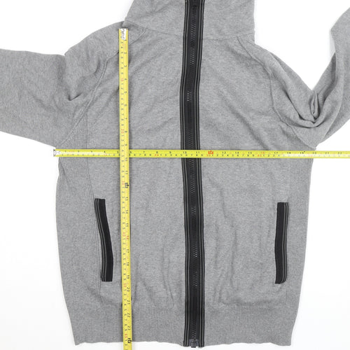 Next Men’s Grey Full Zip Hoodie Size M Regular Cotton Knit