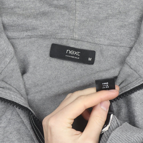 Next Men’s Grey Full Zip Hoodie Size M Regular Cotton Knit