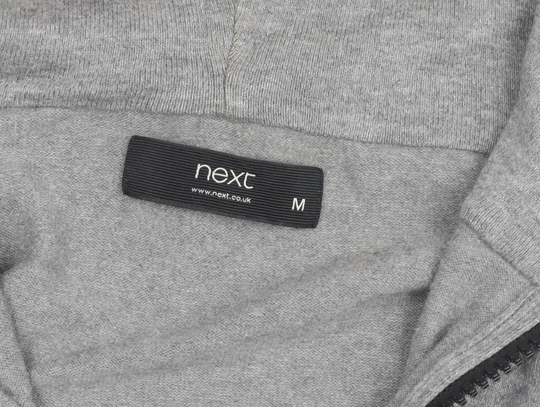 Next Men’s Grey Full Zip Hoodie Size M Regular Cotton Knit