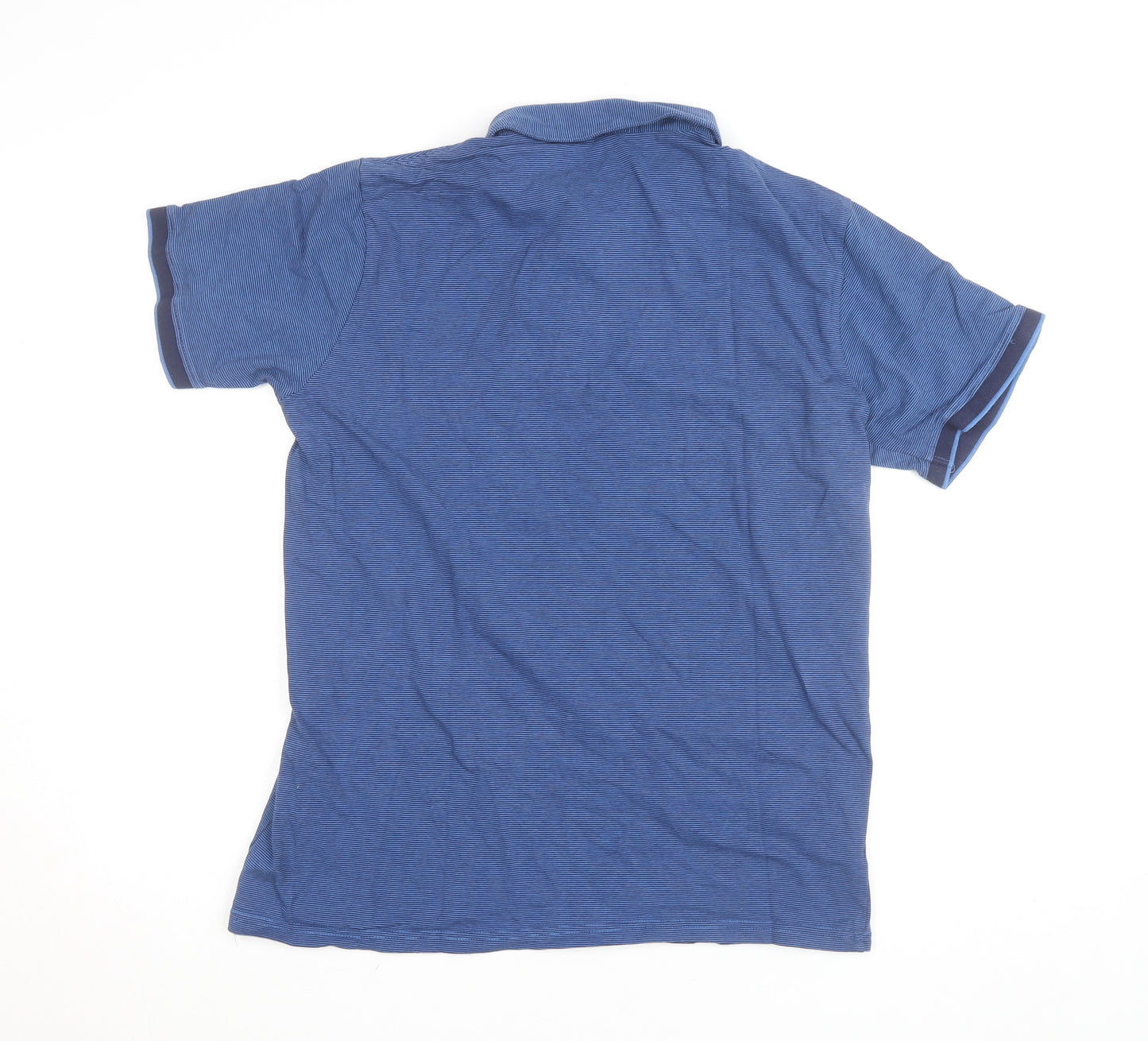 Dunnes Stores Men's Blue Slim Fit Polo Shirt Size L Cotton
