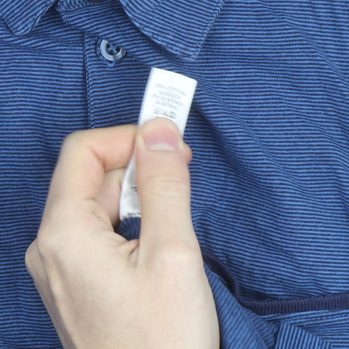 Dunnes Stores Men's Blue Slim Fit Polo Shirt Size L Cotton