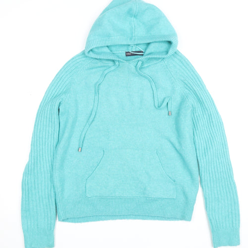 Marks and Spencer Women’s Blue Hooded Knit Jumper Size S