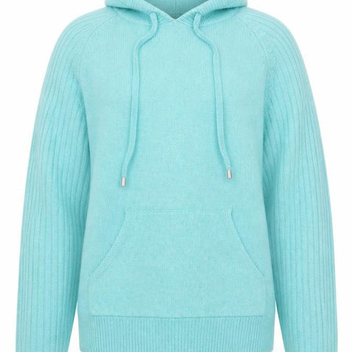 Marks and Spencer Women’s Blue Hooded Knit Jumper Size S