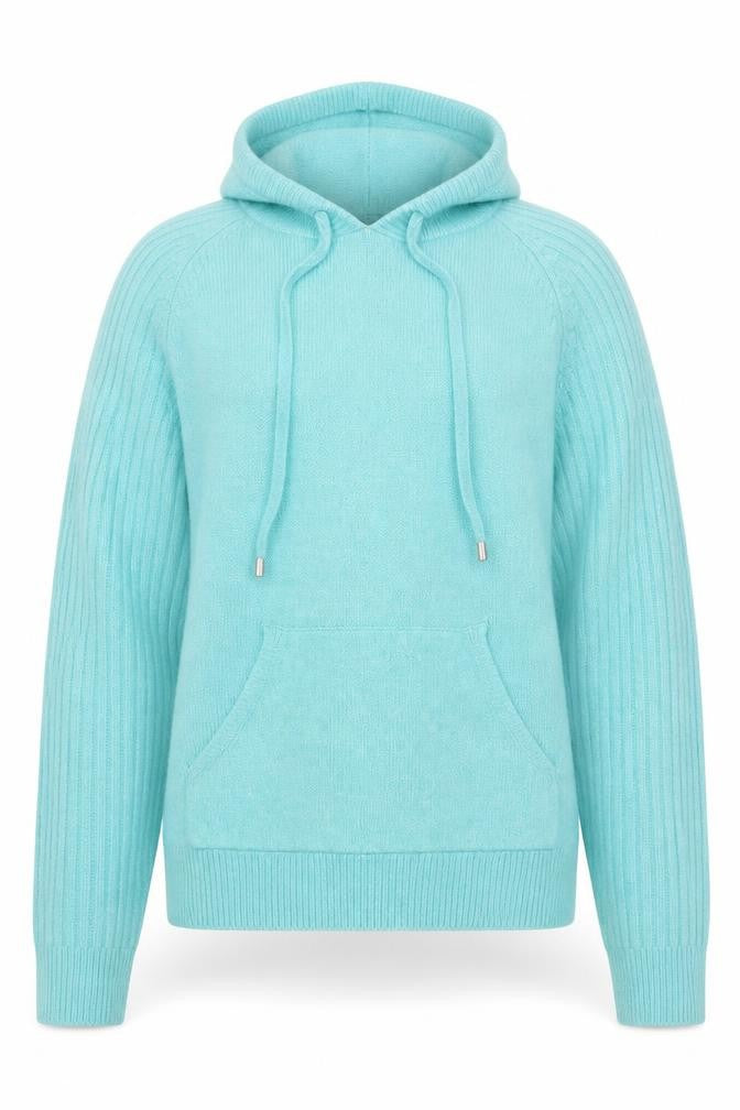 Marks and Spencer Women’s Blue Hooded Knit Jumper Size S