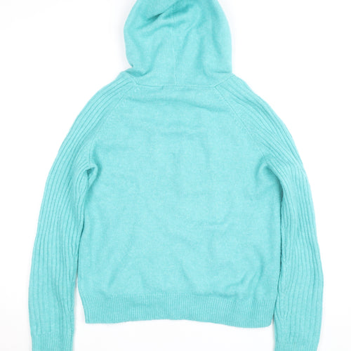 Marks and Spencer Women’s Blue Hooded Knit Jumper Size S