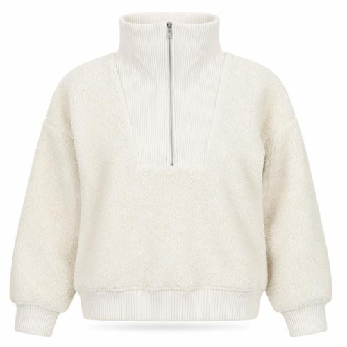 Marks and Spencer Womens Ivory Fleece 1/2 Zip High Neck Jumper M