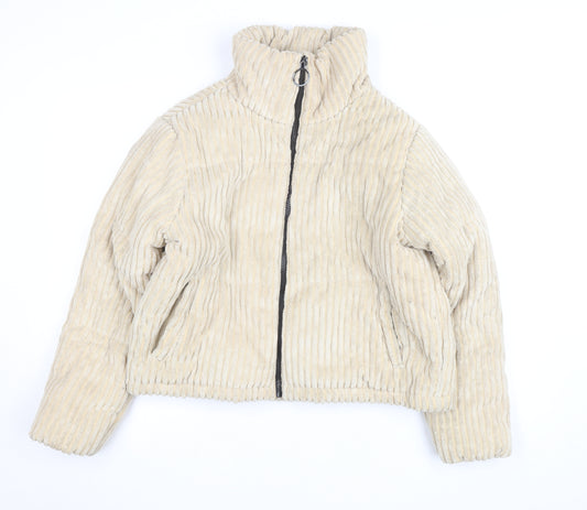 PrettyLittleThing Women’s Beige Corduroy Puffer Jacket UK 6