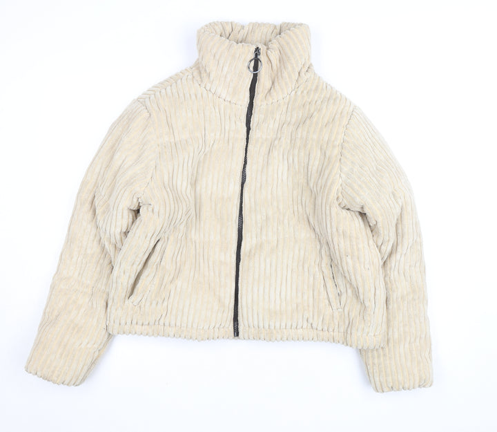 PrettyLittleThing Women’s Beige Corduroy Puffer Jacket UK 6