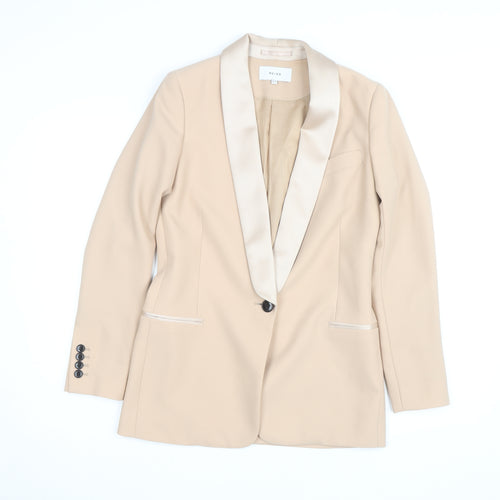 Reiss Women Beige Slim Fit Blazer UK 8 Formal Jacket