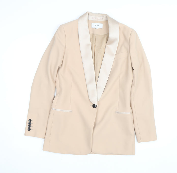 Reiss Women Beige Slim Fit Blazer UK 8 Formal Jacket