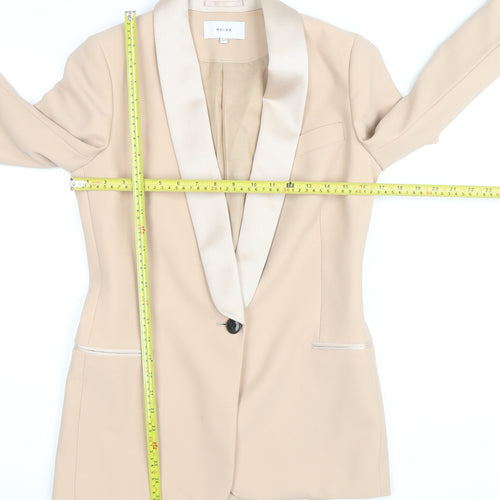 Reiss Women Beige Slim Fit Blazer UK 8 Formal Jacket