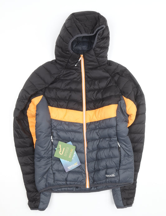 Regatta Men’s Black Puffer Jacket L Hooded Insulated Winter Coat