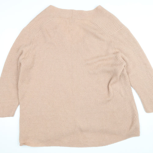Modern Rarity Women’s Beige Wool Alpaca V-Neck Jumper M