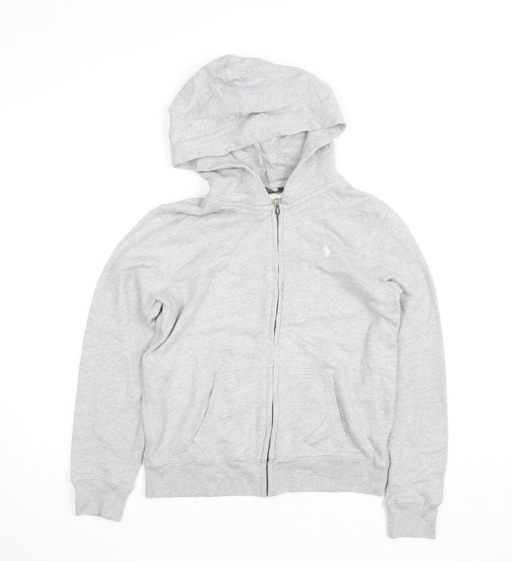 Polo Ralph Lauren Boys Grey Full Zip Hoodie Age 16 Cotton Blend
