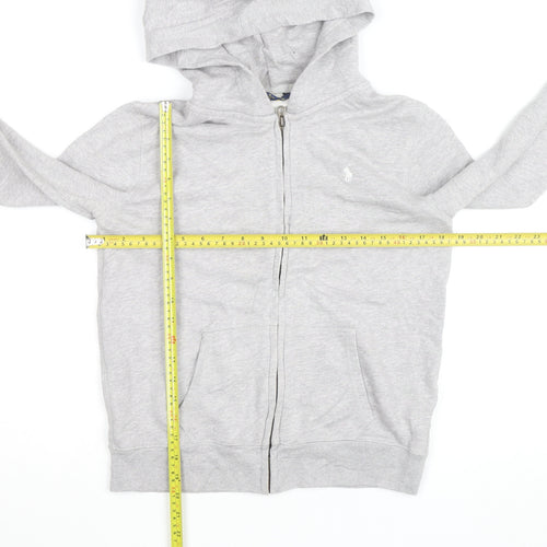 Polo Ralph Lauren Boys Grey Full Zip Hoodie Age 16 Cotton Blend