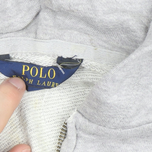 Polo Ralph Lauren Boys Grey Full Zip Hoodie Age 16 Cotton Blend