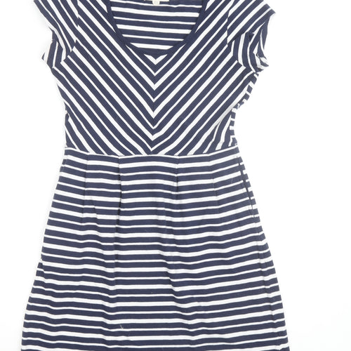 Mountain Warehouse Women Blue Striped V-Neck A-Line Dress Size 14